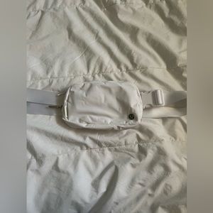 White Lululemon belt bag
